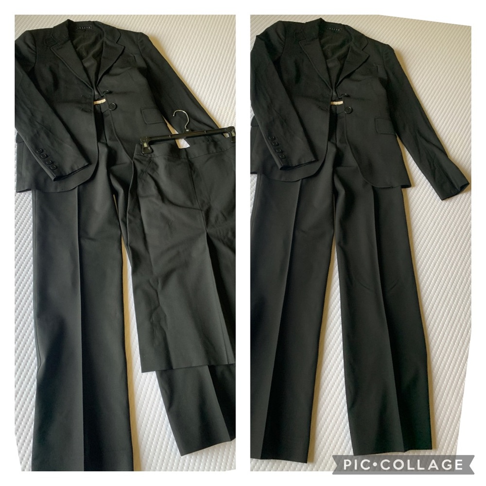 3 piece Theory Basic Black Suit, size 2 blazer, size 4 skirt and pants.